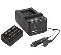 Juego 2 en 1 para Panasonic Lumix FZ72 / DMC-FZ72EG con batería para Panasonic DMW-BMB9 y cargador 4 en 1 (entre otros, con USB, micro USB y conexión para coche),incluye pantalla Patona