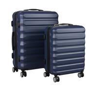 Relaxdays Set de 2 maletas azul oscuro,negro