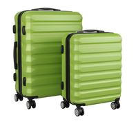 Relaxdays Set de 2 maletas verde,negro