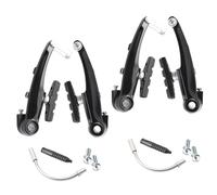 Juego 2 Pares Frenos V-Brake para Bicicleta, Delantero y Trasero, Brazo Largo 110 mm, Pastillas 56 mm, Aluminio, Compatible Montaña MTB, BMX, City Bike