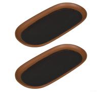 Juego 2 Platos Melamina Rusticos 30x15cm Exterior(Black) | Material melamina irrompible, acabado bicolor rústico, para ideal para quesos y antipasti, ligero 30cm