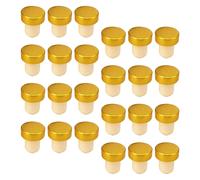 juego 24 tapones vino aluminio madera,