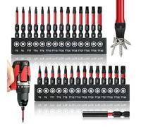 Juego 29 Piezas Puntas Torx T5-TT40 25 MM y 50 MM Torx Puntas Atornillador | Acero S2, Vástago Hexagonal de 1/4 Pulgadas, con Barra de Extensión Magnética Fuerte Accesorios, para Taladro de Mano