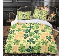 Juego 3 Piezas Microfibra Impresión 3D StPatricksDay Juego Fundas Edredón Estampado 3D Cremallera Oculta Fundas Almohada Antialérgica IrishFolk Funda Edredon for Adolescentes Single（140x200cm）
