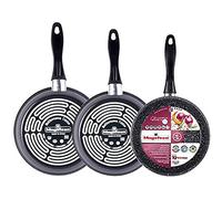 Juego 3 Sartenes 24-26-28cm, Inducción, Antiadherente PIEDRA libre de PFOA