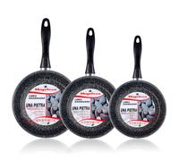 Juego 3 sartenes antiadherente piedra induccion 18-20-24 libre PFOA Magefesa