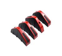 Juego 4 Alerones Difusores Labio para Parachoques Trasero Inferior Coche, Divisores ala Tipo Aleta Tiburón Accesorios Universales Modificados Coche(Red Black)