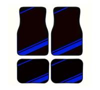 Juego 4 Alfombrillas para Coche con Rayas Azules Absorbentes Antideslizantes Lavables Poliéster Regalo Ideal para Hombres Mujeres