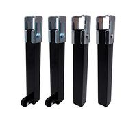 MICEL 15179 Juego 4 Patas SOMIER PT25 35x35x260mm con Rueda, Negro 96403, Multicolor, Standard