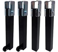 JUEGO 4 PATAS SOMIER PT25 40x30x260mm CON RUEDA, NEGRO 96405 MICEL