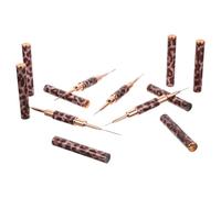 Juego 4 Pinceles Uñas Doble Punta, Tubo Cobre, Líneas Finas Manicura
