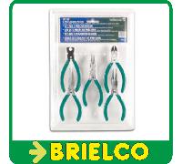 JUEGO 5 ALICATES DE PRECISION DE CORTE PUNTA PLANA ACODADA LARGA BD593