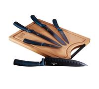 Juego 5 Cuchillos Cocina Profesional, Hoja Acero Inoxidable, Cocinero Tabla