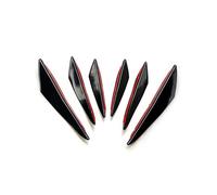 Juego 6. 2 Uds Universal Parachoques Delantero Labio Decoración Difusor Divisor Aleta Cuerpo Alerón Canard Chin Alerón Parachoques Delantero(Black 6Pcs)