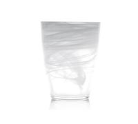 Juego 6 Vasos H&H para Agua Modelo Alabastro 350 Ml Vidrio Blanco Transparente