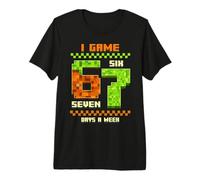 Juego 67 Horas por día Six Seven Gamer Pixel Camiseta Premium