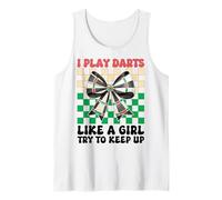 Juego a los Dardos como una niña, Tablero de Dardos, niña, Coqueta, Arco Camiseta sin Mangas