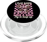 Juego a los Dardos como una niña, Tablero de Dardos, niña, Coqueta, Arco PopSockets PopGrip para MagSafe