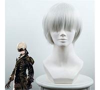 Juego Ainiel NieR: Automata 9S YoRHa No. 9 Tipo S Cosplay Peluca Plata Gris Corto Pelo sintético Anime Disfraz Pelucas de fiesta