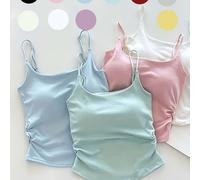 Juego aleatorio de 4 camisolas tipo camiseta sin pequeñas y picantes para mujer, ropa de abrigo, capa interior de traje de otoño, capa base integrada con con relleno para el pecho, top bandeau