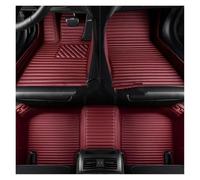 Juego Alfombrillas Coche Alfombrilla De Coche De Cuero Sintético A Rayas 5D para Citroen para C5 2010-2016 Accesorios Interiores Alfombrillas Coche(Wine Red 5 Seat)