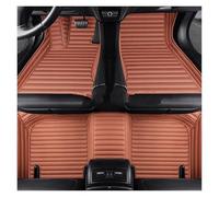 Juego Alfombrillas Coche Alfombrilla De Coche De Cuero Sintético A Rayas 5D para Citroen para C5 2010-2016 Accesorios Interiores Alfombrillas Coche(Brown 5 Seat)