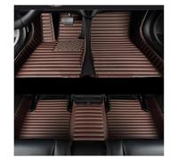 Juego Alfombrillas Coche Alfombrilla De Coche De Cuero Sintético A Rayas 5D para Citroen para C5 2010-2016 Accesorios Interiores Alfombrillas Coche(Coffee 5 Seat)
