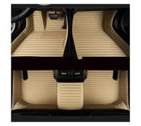 Juego Alfombrillas Coche Alfombrilla De Coche De Cuero Sintético A Rayas 5D para Citroen para C5 2010-2016 Accesorios Interiores Alfombrillas Coche(Beige 5 Seat)
