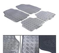 Juego alfombrillas universales goma fibra carbono con forma chapa palillos (recortables y adaptables a casi todos los modelos de coche) alfombras de goma color carbonlook esterillas moquetas esteras