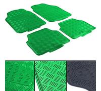 Juego alfombrillas universales goma verdes forma chapa palillos (recortables y adaptables a casi todos los modelos de coche) alfombras de goma color cromo verde esterillas moquetas esteras