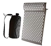 Juego Almohadas y Tapetes Acupresión, Colchoneta Presión con Pinchos para Yoga para Dolor Espalda y la Ciática Masaje Espalda Relajación Muscular Recuperación Post Deportiva (Grey)