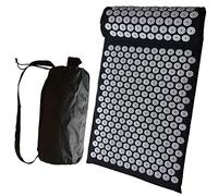 Juego Almohadas y Tapetes Acupresión, Colchoneta Presión con Pinchos para Yoga para Dolor Espalda y la Ciática Masaje Espalda Relajación Muscular Recuperación Post Deportiva (Black)