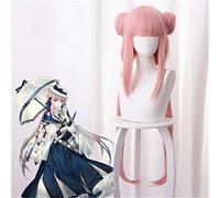 Juego Anime Arknights Ceylon Cosplay Peluca 100cm Largo Rosa Doble Cola de caballo Pelucas sintéticas Disfraz de Halloween Peluca Peruca