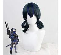 Juego Arknights Glaucus Cosplay Peluca Verde Azul Fibra resistente al calor mixta Cabello Fiesta de Halloween Juego de roles Pelucas + Gorra de peluca