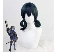 Juego Arknights Glaucus Cosplay Peluca Verde Azul Fibra resistente al calor mixta Cabello Fiesta de Halloween Juego de roles Pelucas + Gorra de peluca
