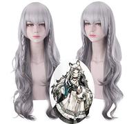 Juego Arknights Pramanix Peluca de cosplay Pelucas sintéticas largas y rizadas resistentes al calor Peluca de fiesta de Halloween Peluca Anime + Gorra de peluca