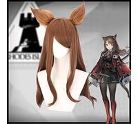 Juego Arknights! Skyfire Texas Pelucas Cosplay Disfraz Mujer Lindo Cabello largo Marrón Halloween Carnaval Juego de roles Peluca Peluca y orejas