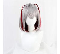 Juego Arknights W Peluca Cosplay Disfraz Gris y rojo Peluca de pelo de fibra resistente al calor corta para Halloween Carnaval A