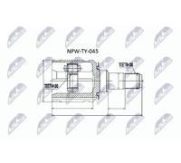 NTY NPW-TY-045 Juego de articulación, árbol de transmisión