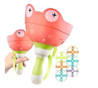 Juego Atrapar Ranas con Lanzador Platillo - Juguete Familiar Interactivo Relevos Exterior para Patio Y Césped | Incluye 6 Discos Y con Cuerda | Regalo Cumpleaños Niños, Niña