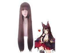 Juego Azur Lane Akagi peluca larga recta Cosplay disfraz pelo sintético resistente al calor mujeres fiesta Cosplay pelucas PL-542