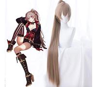 Juego Azur Lane Pelucas de Cosplay Jean Bart Peluca de Cosplay Beautiful Horse Tail Peluca Sintética Cabello Fiesta de Carnaval de Halloween Jean.Bart Peluca