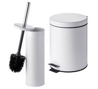 Juego baño: cubo pedal, escobilla WC, cubo cosmético, accesorios baño