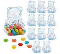 Juego Barattoli Biscotti, Contenitore Orso Ricaricabile, Fast Storage with , Clear Jar Aid with Dettagli, 2,76 x 2,09 x 1,97 pulgadas Accessorio Casa, Confezione 12 Pezzi per Dolci Caramelle Party