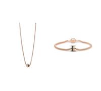 Juego Bering para mujer yangtze | Collar y pulsera en oro rosa