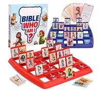 Juego Bible Who Am I, Juegos de Mesa para niños, 24 Personajes, Juguetes clásicos interactivos con Historias de Vida y Tarjetas de versículos, Divertido Juego para la estrés Laboral Diario
