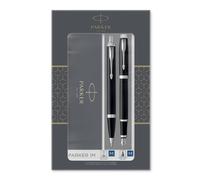 Juego Boligrafo+Pluma Parker Im Core Negro Laca Ct