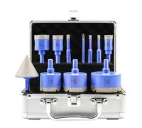 Juego Brocas de Diamante 11 piezas - 6/6/8/20/25/35/45/50/65mm Brocas, 6mm Broca de Carburo, 50mm Broca Biselada para Perforación en Seco Porcelana Cerámica Baldosas Azulejo Granito Mármol