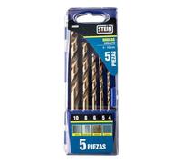 JUEGO BROCAS STEIN COBALTO 4 A 10 MM 5 PZAS