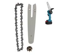 Juego cadena mini motosierra 6pulgadas,placa guía 186mm, piñón cadena 230mm | Eslabones transmisión 37 pasos 1/4", placa guía acero con bolas tungsteno, remaches tratados térmicamente, para mini sierra